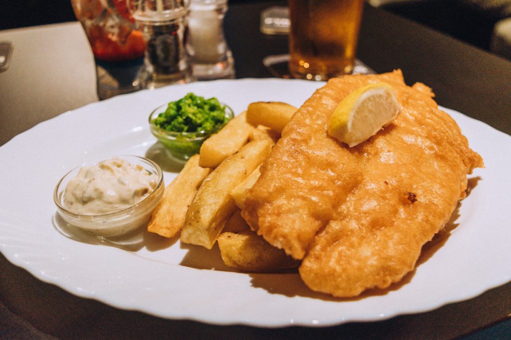 Fish & chips at the Puffer Bar on Easdale