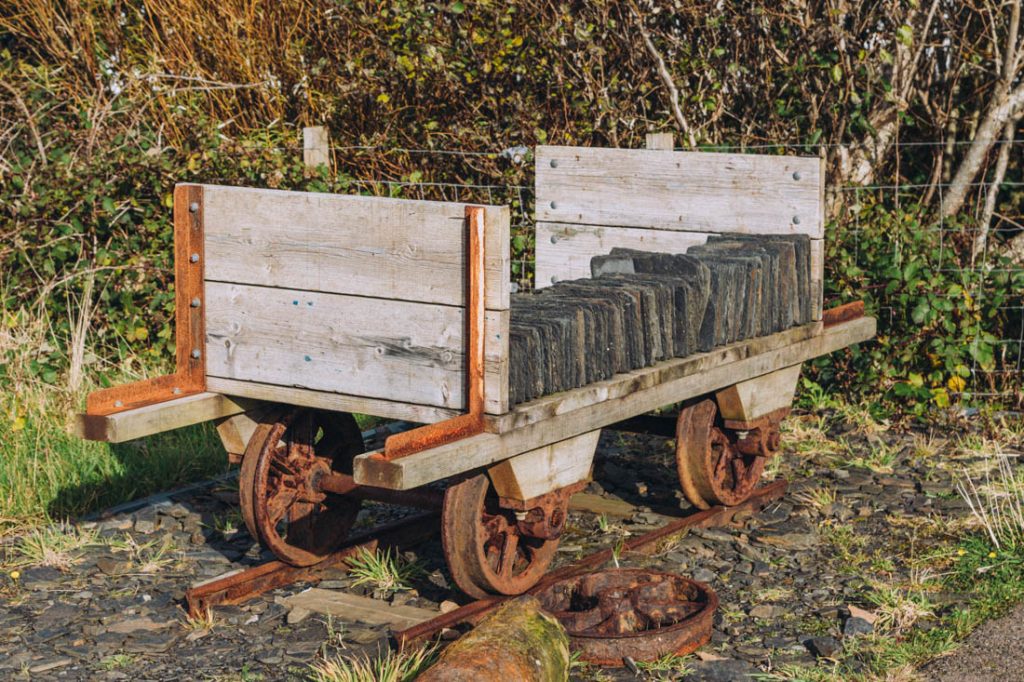 A wee wagon which was used to transport slate on Luing