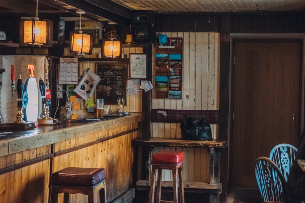 The bar at the Tigh an Truish Hotel