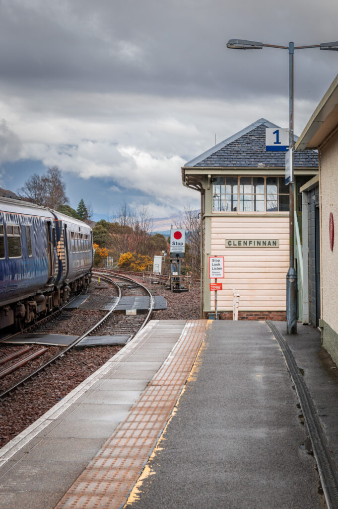 ScotRail train at Glefinnan Station
