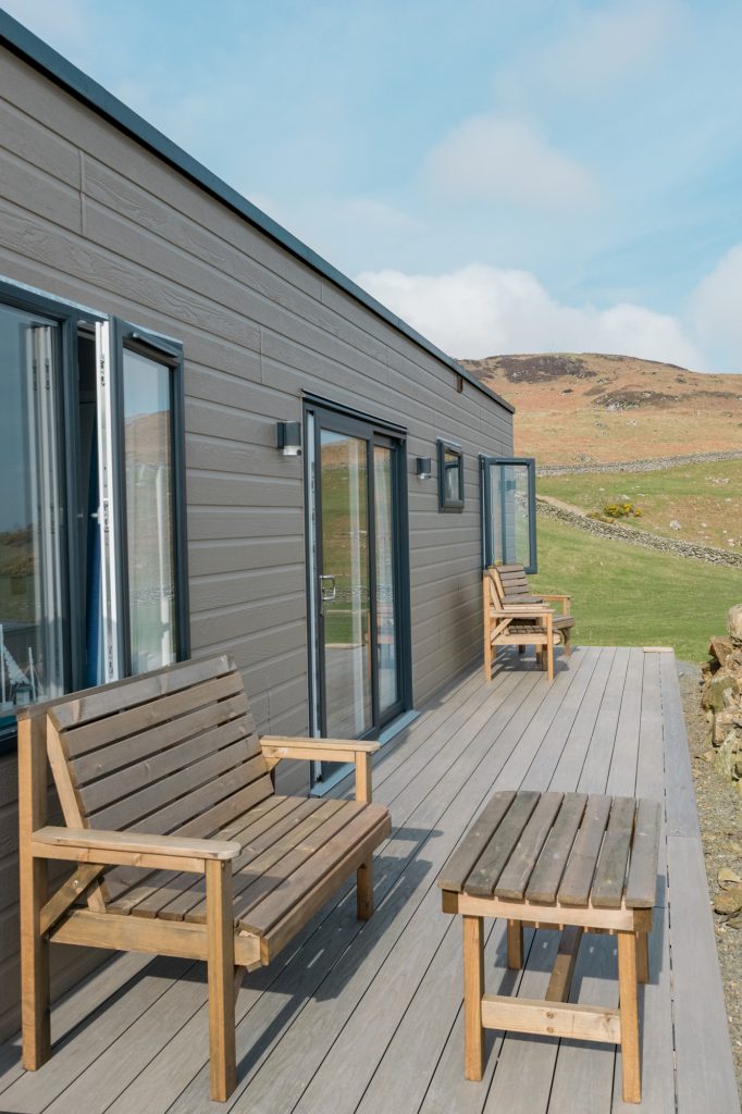 The decking at Coastal Crib, Seaview Snugs at Laggan